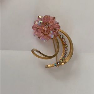 Pink crystal pin. Perfect for breast cancer month